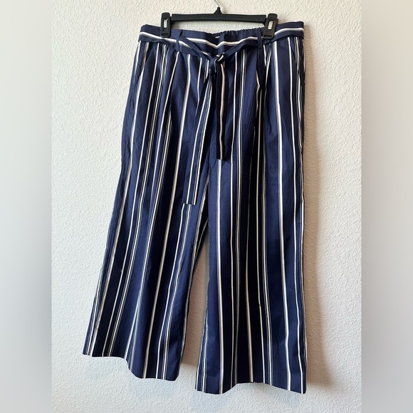 J. Crew Blue and White Wide Leg Pants Size 12 - Picture 4 of 11
